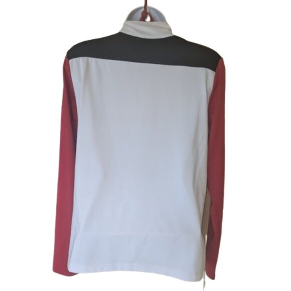 White and Red Colorblock Zip Up Jacket Size Medium - Picture 5 of 6